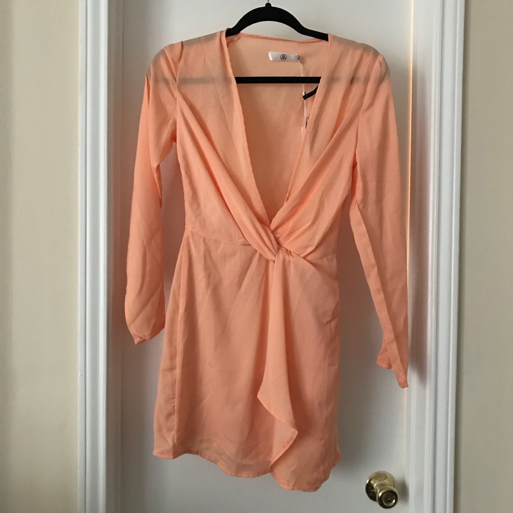 Missguided Silky Plunge shift wrap dress. Size 2.
